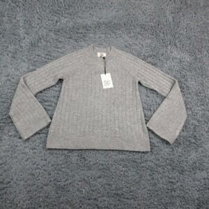 Cosmic Blue Love Sweater Pullover Womens S Gray Crew Neck Bell Sleeve NWT